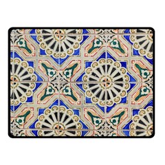 Ceramic-portugal-tiles-wall- Two Sides Fleece Blanket (small) by Amaryn4rt