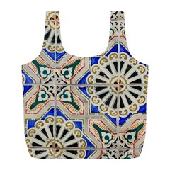 Ceramic-portugal-tiles-wall- Full Print Recycle Bag (l) by Amaryn4rt