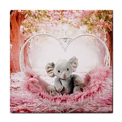 Elephant-heart-plush-vertical-toy Tile Coaster by Amaryn4rt