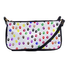 Paw Prints Background Shoulder Clutch Bag by Amaryn4rt