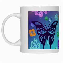 Butterfly Vector Background White Mug