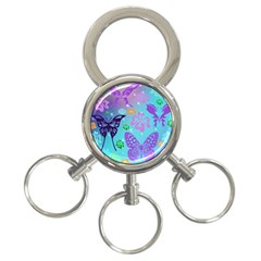 Butterfly Vector Background 3-Ring Key Chain