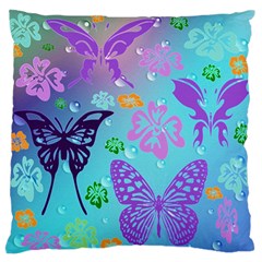 Butterfly Vector Background Large Premium Plush Fleece Cushion Case (Two Sides)