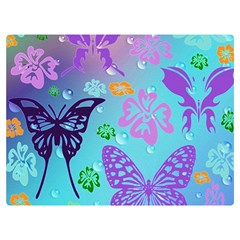 Butterfly Vector Background Two Sides Premium Plush Fleece Blanket (Extra Small)