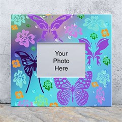 Butterfly Vector Background White Wall Photo Frame 5  x 7 