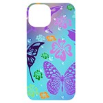 Butterfly Vector Background iPhone 14 Black UV Print Case Front