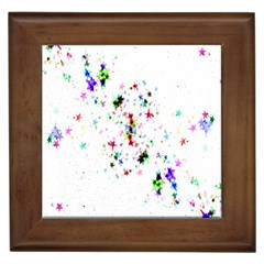 Star-structure-many-repetition- Framed Tile by Amaryn4rt