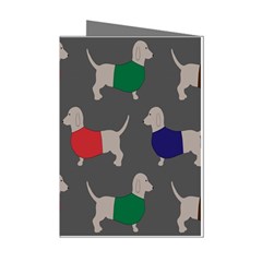 Cute Dachshund Dogs Wearing Jumpers Wallpaper Pattern Background Mini Greeting Cards (pkg Of 8) by Amaryn4rt