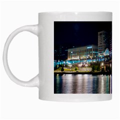 Cleveland Building City By Night White Mug by Amaryn4rt