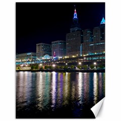 Cleveland Building City By Night Canvas 18  X 24  by Amaryn4rt