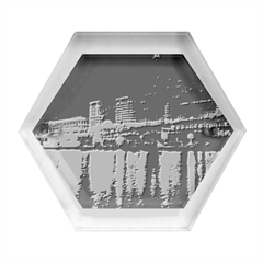 Cleveland Building City By Night Hexagon Wood Jewelry Box by Amaryn4rt