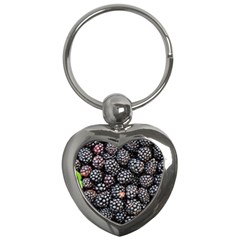 Blackberries-background-black-dark Key Chain (heart)