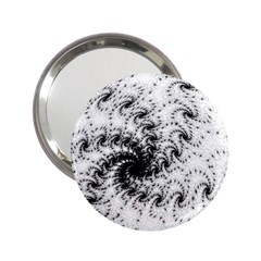 Fractal Black Spiral On White 2 25  Handbag Mirrors by Amaryn4rt