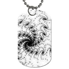 Fractal Black Spiral On White Dog Tag (two Sides) by Amaryn4rt