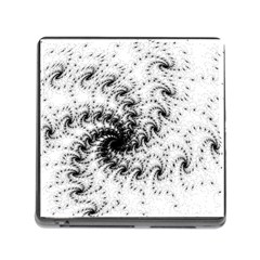 Fractal Black Spiral On White Memory Card Reader (square 5 Slot) by Amaryn4rt