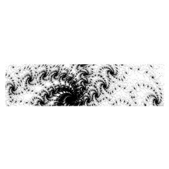 Fractal Black Spiral On White Oblong Satin Scarf (16  X 60 ) by Amaryn4rt