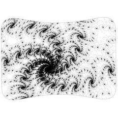 Fractal Black Spiral On White Velour Seat Head Rest Cushion by Amaryn4rt