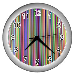 Striped-stripes-abstract-geometric Wall Clock (Silver)