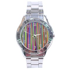 Striped-stripes-abstract-geometric Stainless Steel Analogue Watch