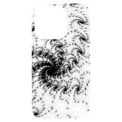 Fractal Black Spiral On White Iphone 14 Pro Black Uv Print Case by Amaryn4rt