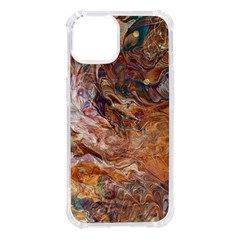 Brown Bronze Blend Iphone 14 Tpu Uv Print Case by kaleidomarblingart