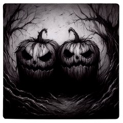 Spooky Halloween Jack O lantern Uv Print Square Tile Coaster  by Malvagia