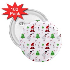 Santa Claus Snowman Christmas Xmas 2 25  Buttons (100 Pack)  by Amaryn4rt