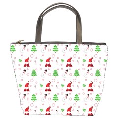 Santa Claus Snowman Christmas Xmas Bucket Bag by Amaryn4rt
