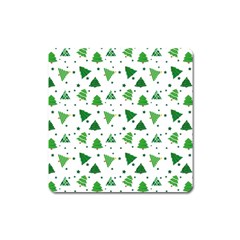 Christmas Trees Pattern Design Pattern Square Magnet by Amaryn4rt