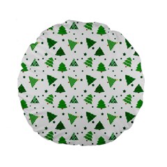 Christmas Trees Pattern Design Pattern Standard 15  Premium Flano Round Cushions by Amaryn4rt