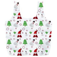 Santa Claus Snowman Christmas Xmas Full Print Recycle Bag (xxxl) by Amaryn4rt