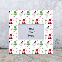 Santa Claus Snowman Christmas Xmas White Box Photo Frame 4  X 6  by Amaryn4rt