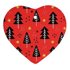 Christmas Christmas Tree Pattern Heart Ornament (two Sides) by Amaryn4rt