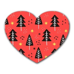 Christmas Christmas Tree Pattern Heart Mousepad