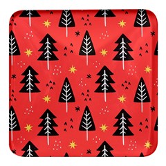 Christmas Christmas Tree Pattern Square Glass Fridge Magnet (4 pack)