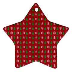 Snowflake Christmas Tree Pattern Ornament (star) by Amaryn4rt