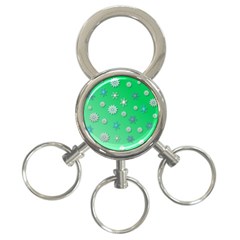 Snowflakes-winter-christmas-overlay 3-ring Key Chain by Amaryn4rt