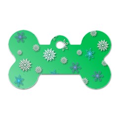 Snowflakes-winter-christmas-overlay Dog Tag Bone (two Sides) by Amaryn4rt