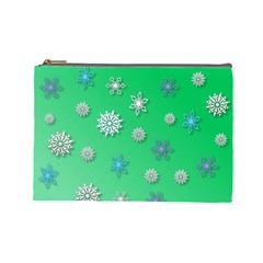 Snowflakes-winter-christmas-overlay Cosmetic Bag (large) by Amaryn4rt
