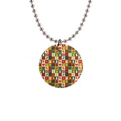 Pattern-christmas-patterns 1  Button Necklace by Amaryn4rt