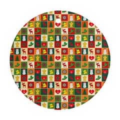 Pattern-christmas-patterns Round Ornament (two Sides) by Amaryn4rt