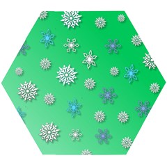 Snowflakes-winter-christmas-overlay Wooden Puzzle Hexagon by Amaryn4rt