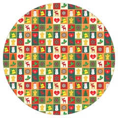 Pattern-christmas-patterns Round Trivet by Amaryn4rt