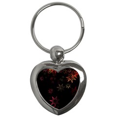 Christmas-background-motif-star Key Chain (heart)