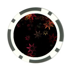 Christmas-background-motif-star Poker Chip Card Guard by Amaryn4rt