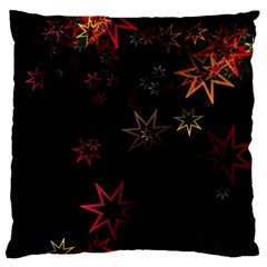 Christmas-background-motif-star Large Premium Plush Fleece Cushion Case (two Sides) by Amaryn4rt