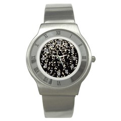 Christmas-bokeh-lights-background Stainless Steel Watch by Amaryn4rt
