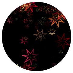 Christmas-background-motif-star Round Trivet by Amaryn4rt