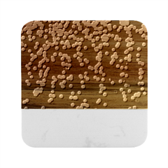 Christmas-bokeh-lights-background Marble Wood Coaster (square) by Amaryn4rt