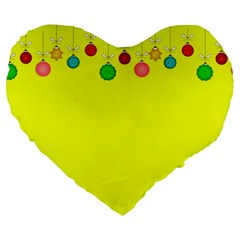 Christmas-bowls-garland-decoration Large 19  Premium Heart Shape Cushions by Amaryn4rt